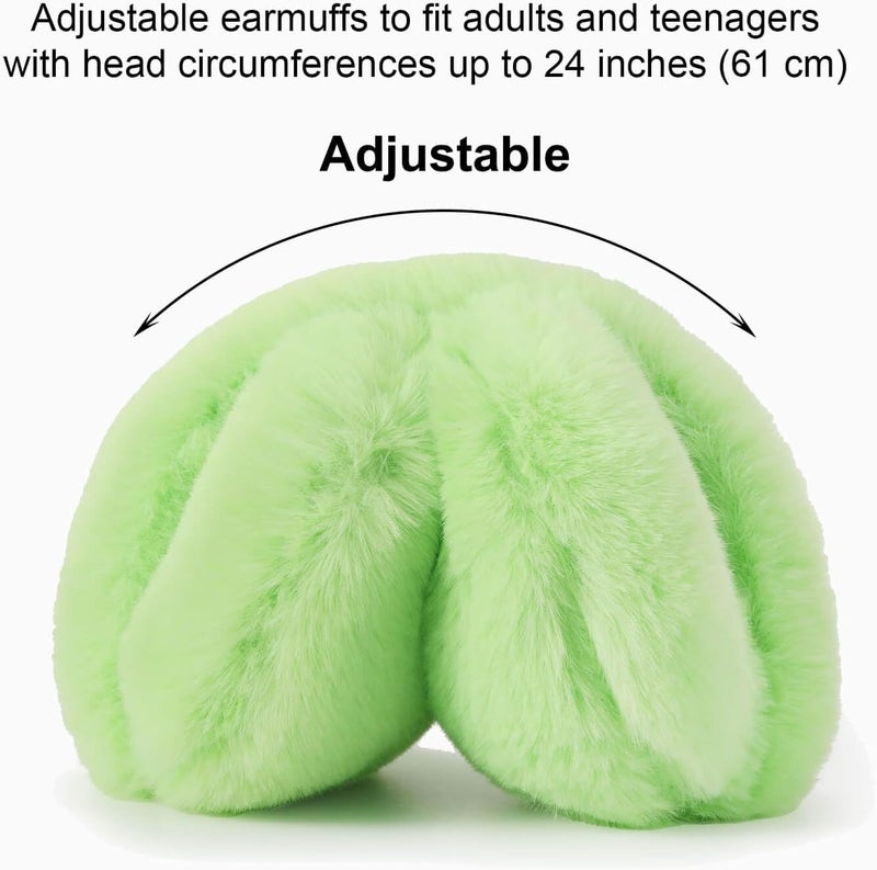 SUNBORRY Store Foldable Ear Muffs for Women, Faux Fur Adjustable Earmuffs for Winter - Image 3